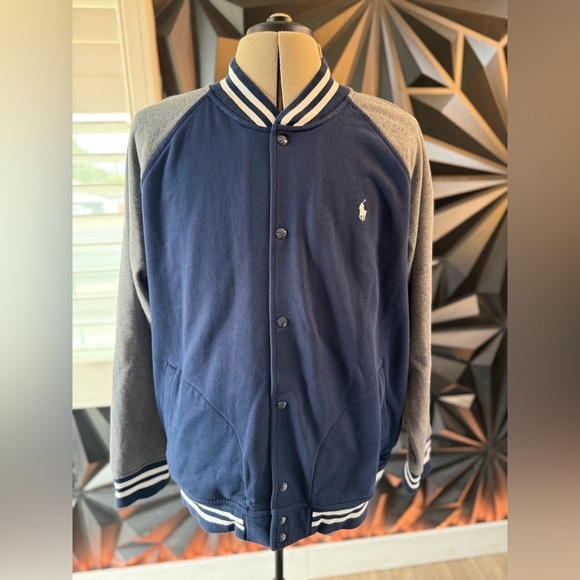 Polo Ralph Lauren Other - Polo Ralph Lauren Men's XXL Blue Gray Logo Varsity Bomber Jacket